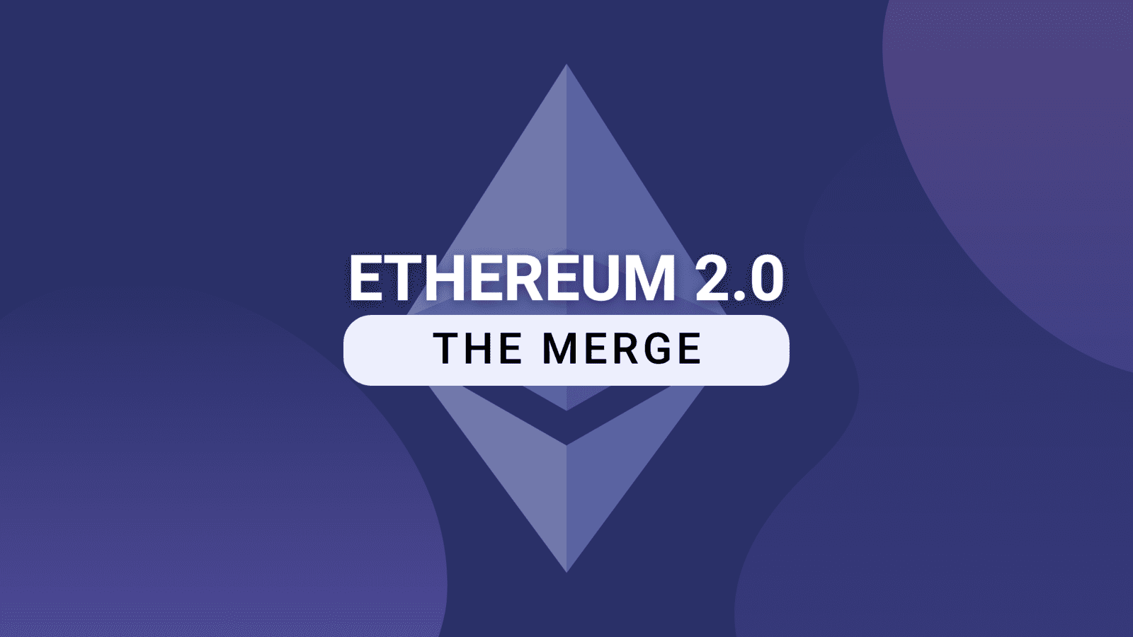 The Ethereum logo with the merge overlayed on top of it 